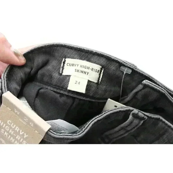 NWT Madewell Jeans Size 24 Curvy High Rise Skinny Gray Distressed Denim - Picture 4 of 16